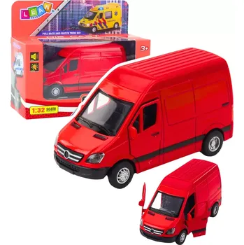 autíčko Kovová dodávka červená 1:32 se světly a zvuky