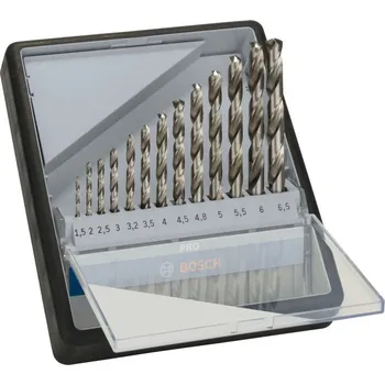 Příslušenství k vrtačce BOSCH Sada spirálových vrtáků do kovu HSS-G, Robust Line, 135° 1,5–6,5 mm, 13 kusů 2607010538 free_store_pickup