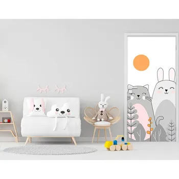 Fototapeta Samolepící fototapeta na dveře - Zvířátka kamarádi