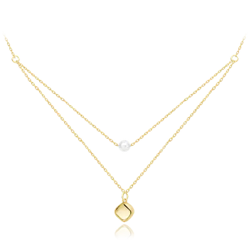 Náhrdelník Olivie MINET Zlatý náhrdelník s přirodní perlou Au 585/1000