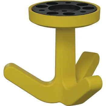 Věšák Trojitý otočný věšák HEWI 477.94B030 elast, plastový TPU hořčicově žlutá matná
