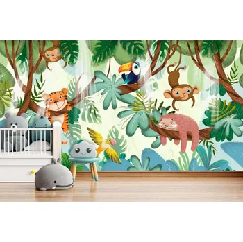 Fototapeta Dětská fototapeta na zeď - Roztomilá kreslená zvířátka Typ: Vliesová