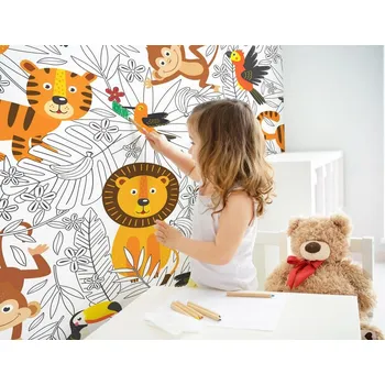 Fototapeta Dětská kreativní fototapeta na zeď - zvířátka Typ: Vliesová