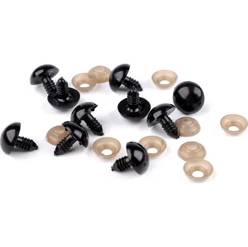 Oči s pojistkou 18 mm – černé