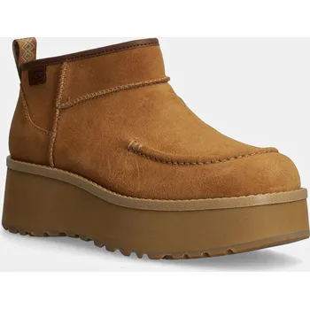 Dámské kozačky Semišové boty UGG Cityfunc Ultra Mini hnědá barva, na platformě, 1158193-CHE 1158193.CHE 82X, EUR 40