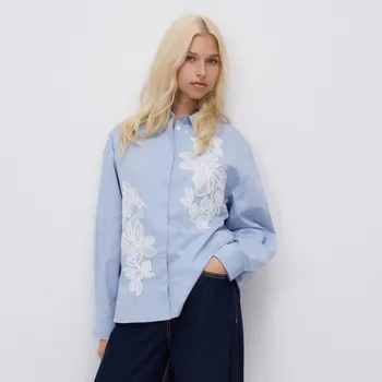 Pánská košile Reserved - Košile s výšivkou - světle modrá - 516GH-50X - 516GH-50X-M