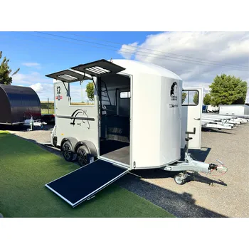 Přívěs pro přepravu koně a skotu Přívěs pro velké koně CHEVAL LIBERTE MAXI 2®, BÍLÝ