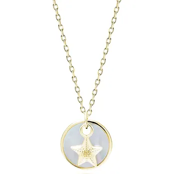 Náhrdelník Pozlacený stříbrný náhrdelník s mořskou hvězdicí a perletí - Meucci SLN064