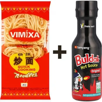 Vimixa pšeničné nudle 500 g a Samyang Buldak Original pálivá kuřecí omáčka 165 ml
