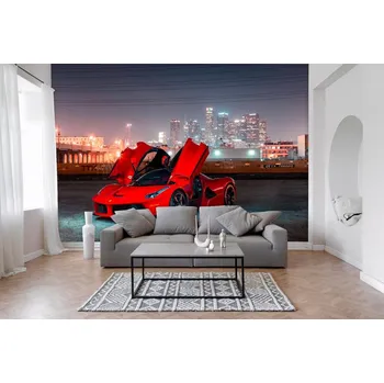 Fototapeta Fototapeta na zeď - Sportovní vůz ve městě světel Typ: Samolepící vinylová