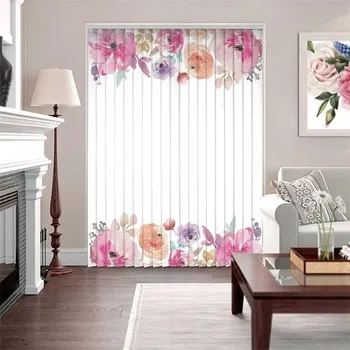 Žaluzie Vertikální fotožaluzie - Malované květy 2 Látka: Klasická