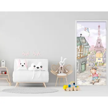 Fototapeta Samolepící fototapeta na dveře - Zvířátka v Paříži
