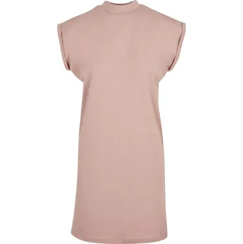 Dámské šaty Build your Brand Tričkové šaty se stojáčkem - skladem ČERNÉ, RŮŽOVÉ Barva: 30-růžová, Velikost: 3XL