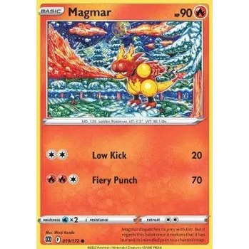 Sběratelská karetní hra Pokémon BRS 019/172 Magmar - Brilliant Stars Stav: Near Mint, Verze: NORMAL