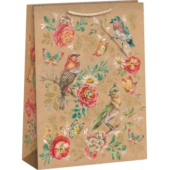 Deštník Taška dárková Ptáčci 31x42cm papírová Natur Eco-Friendly