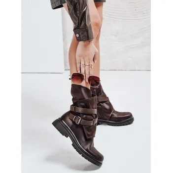 Dámská treková obuv Hnědé dámské kotníkové boty s robustní platformou ZY1143 Velikost: 40