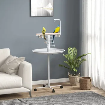 Stojan s krmítkem pro ptáky 138 cm | bílý