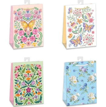 Deštník Taška dárková Květiny 23x32cm papírová 4 druhy