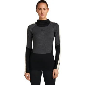 Dámské merino tričko s dlouhým rukávem ICEBREAKER Wmns 200 Oasis+ LS High Neck, Black/Jet Heather/Undyed/Cb velikost: M