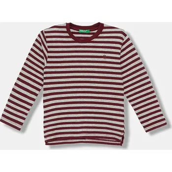 Chlapecké tričko Dětské bavlněné tričko s dlouhým rukávem United Colors of Benetton vínová barva, 3FNLG10K9 3FNLG10K9.P.seasonal 93X, vel. 82