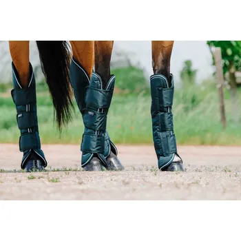 Ochrana nohy a ocasu EQUITHÈME Chrániče transportní Tyrex Equithème, 4 ks, green PONY