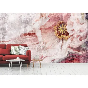 Fototapeta Fototapeta na zeď - Malovaný květ na staré zdi Typ: Vliesová