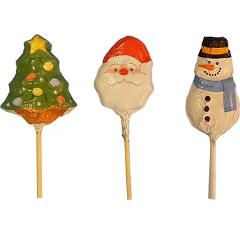 Bonbon Fikar Vánoční čokoládové lízátko stromek, mikuláš, sněhulák 23g