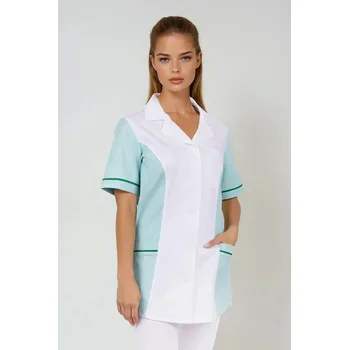 Zdravotnický oděv 2P SERVIS Halena dámská Ruby Bílá/Mentol/Zelená 3XL