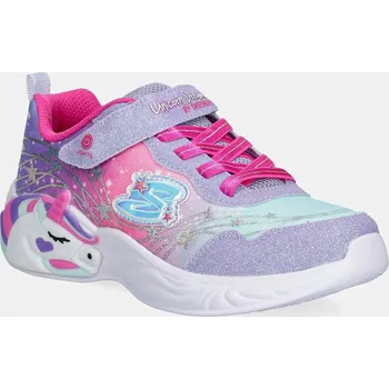 Chlapecké tenisky Dětské sneakers boty Skechers UNICORN DREAMS fialová barva, 302299L 04X, EUR 34