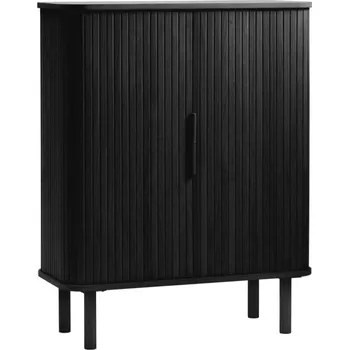 Komoda Unique Furniture Černá dubová komoda Cavo 113 x 90 cm