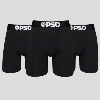Boxerky PSD Cotton Solids Black 3 Pack Men Underwear Velikost: S