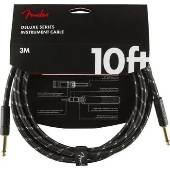 Fender Deluxe Series Black 3 m Rovný - Rovný Nástrojový kabel