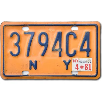 Plechová cedule Americká SPZ New York Yellow 3794C4 moto