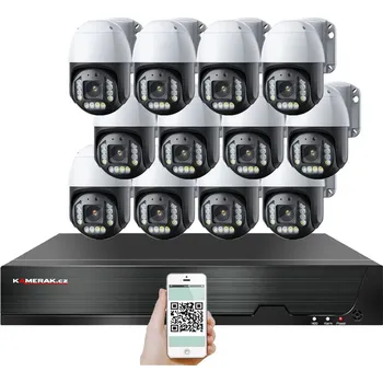 Kompletní kamerový systém PoE IP 12 kamerový set XM-PTZ-1221B 5xZOOM 4Mpx, CZ menu