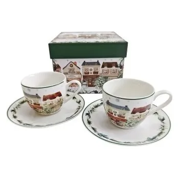 Porcelánové šálky a podšálky Christmas City 2 (cs, DUO Porcelain)