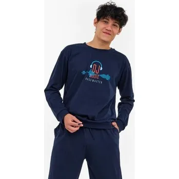 Chlapecké pyžamo Chlapecké pyžamo Cornette 998/56 DJ - bavlna Tmavě modrá 164