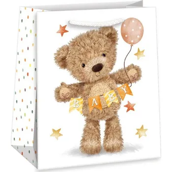 Taška dárková Medvídek 19x23cm papírová matná