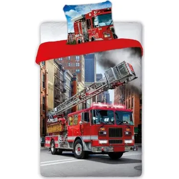 Povlečení Bavlněné povlečení HASIČI - červené - 140x200 cm