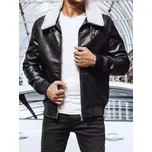 Černá koženková bunda s límcem TX4233 Velikost: XL