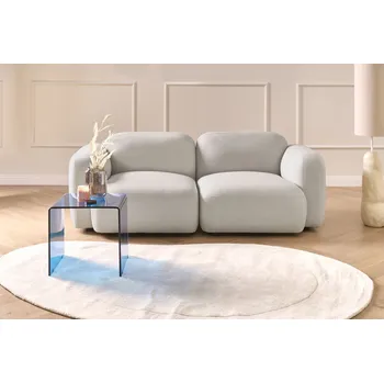 Pohovka 3místná pohovka světle béžová látkové čalounění dřevěné nohy s podložkami obývací pokoj skandinávský styl Beliani