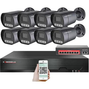 Kompletní kamerový systém 4K IP 8 kamerový set s externím PoE XM-810D-Ext. 8MPx, CZ menu