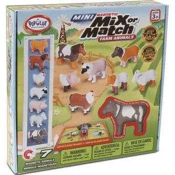 ostatní stavebnice MalBlo Magnetic Mini – zvířátka z farmy, magnetická stavebnice pro děti