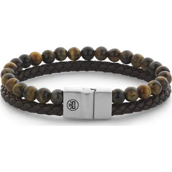 Náramek Rebel & Rose pánský dvojitý náramek s bezpečnostní sponou Full Metal Combo Tiger Lily Velikost: L