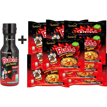 Samyang Buldak ramen Buldak Ramen set omáčka Original 165ml + 10 balení Buldak Stew 145g Samyang