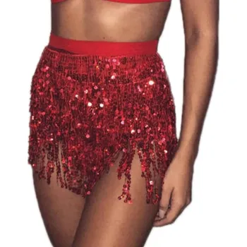 Dámská sukně Dámská flitrová sukně Červená L