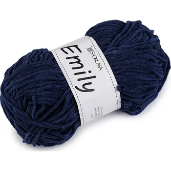Galanterie Pletací žinylková příze Emily 100 g, barva 22 (35) modrá tmavá