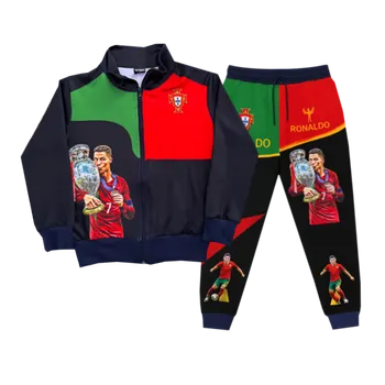Chlapecká mikina Numberoplus Dětská fotbalová tepláková souprava Portugalsko - Ronaldo CR7 Pohár Velikost: 12 roky (vel.146)