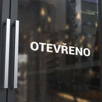 Samolepicí dekorace na vozidlo Samolepka Otevřeno - 20x3,6