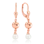 MINET Zlaté náušnice z růžového zlata s kuličkami a perlami Au 585/1000 2,35g JMG0305WRE00