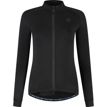 Dámský hřejivý cyklistický dres Rogelli ESSENTIAL II s dlouhým rukávem s úpravou proti větru a mrholení, černý XS